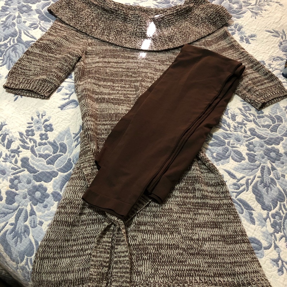 Sweater dress and tights. BRAND NEW